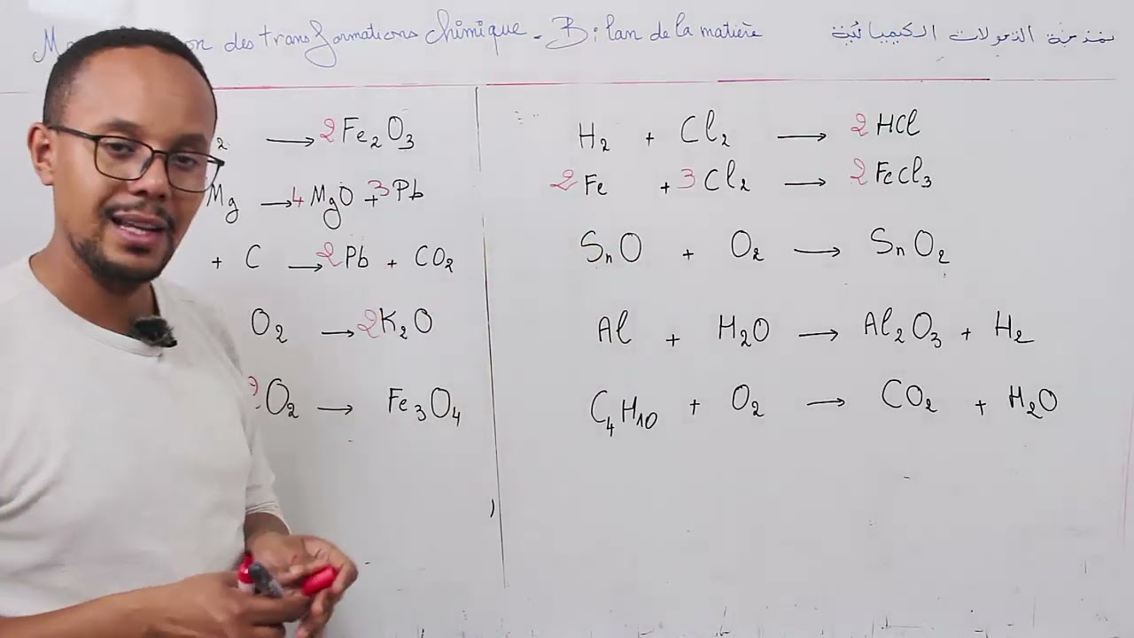 T.c et 1 ere bac : equilibrer les equation chimiques
