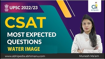 UPSC CSE CSAT Exam 2022/23|Most Expected MCQ Practice Questions I Water Image  I By Munesh Ma