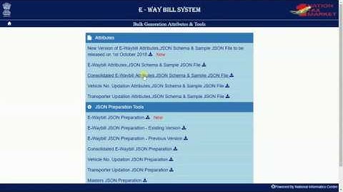 GST Eway Bill Offline tool - New Bulk E way Bill JSON preparation video by NIC