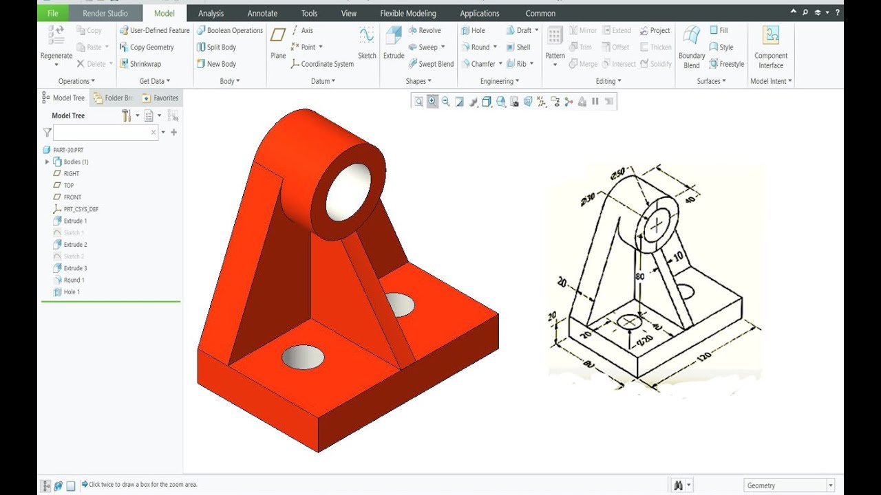 Creo Tutorial for Beginners Part-12 - YouTube