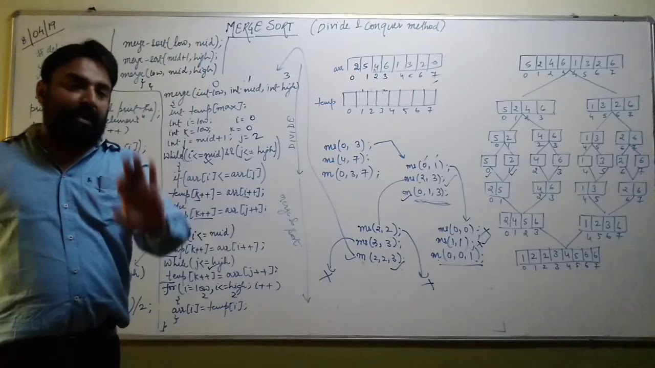 MERGE SORT ALGORITHM PART 2 - YouTube