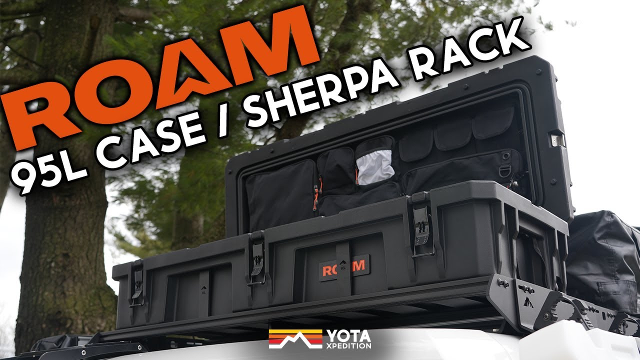 Roam 95l case install on sherpa roof rack toyota 4runner youtube