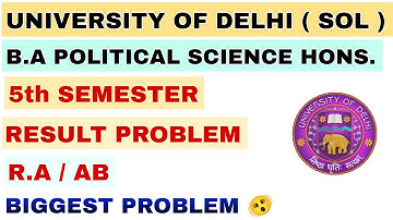 DU SOL 5th Semester Result Problem ER/RA/F/AB | JK Study Stuff