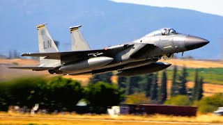 EPIC Full Afterburner Low Level Takeoff with Two USAF F-15 Eagles from the Grim Reapers [4K]