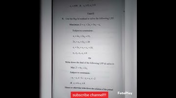 MSc/MA/3rd sem/Linear programming paper/Dec 2021/Rdvv University.....