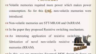Final Year Projects 2015 | Synchronous Non-Volatile Logic Gate Design Based