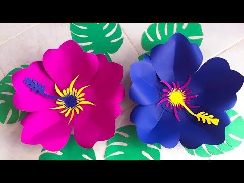 como hacer flores tropicales papel🌸 - YouTube
