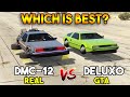 Gta deluxo vs real dmc12  gta 5 vs real life