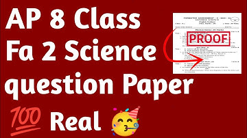 Ap 8thclass fa2 science question paper 💯real🥳 2023-24 question paper (model paper) fa2 new syllbus