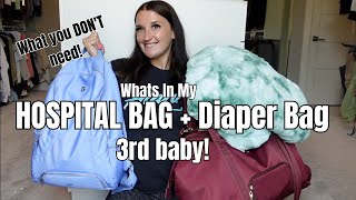 WHATS IN MY HOSPITAL BAG / DIAPER BAG | 3rd Time Mom | Felicia Keathley
