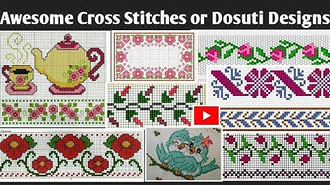 Awesome & Colourful Dosuti/Cross Stitch design || Table Cloth, Borders, Pillow Embroidery Design