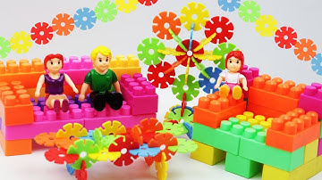 Colorful Sofa Set with Building Blocks | Snowflake Building Blocks for Kids