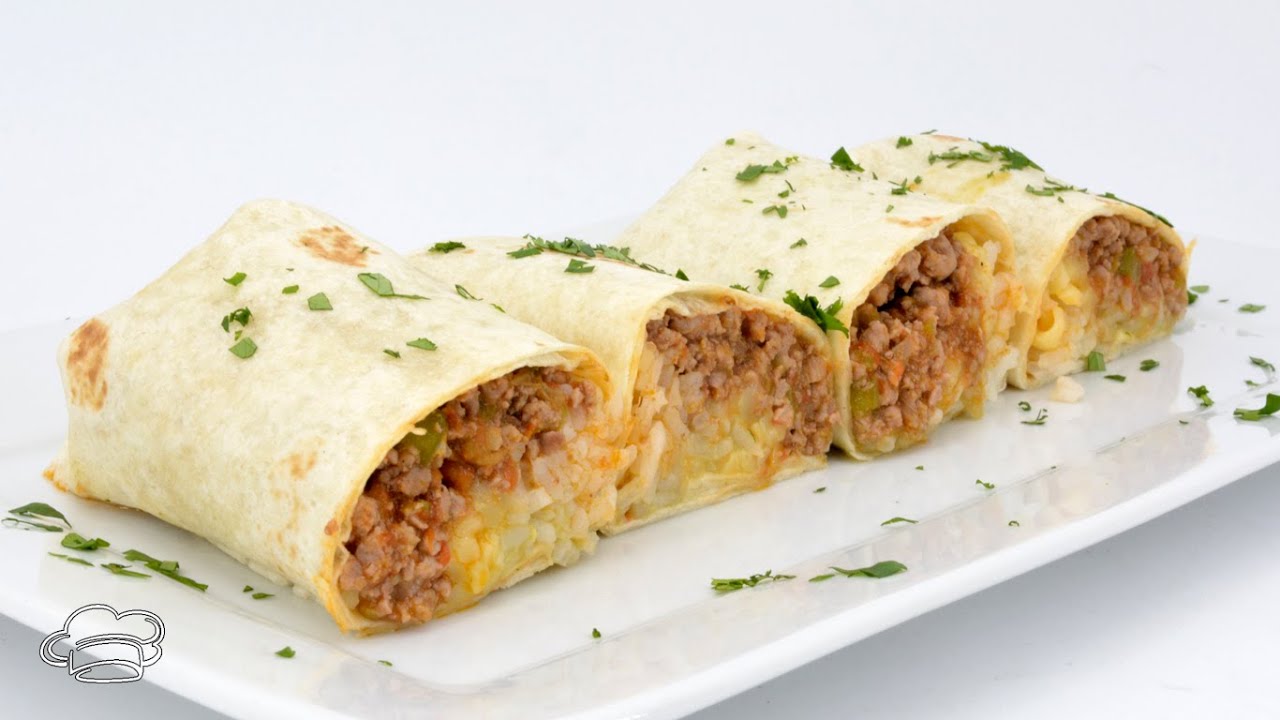 Burritos de carne y verduras con guacamole Cocina mexicana YouTube