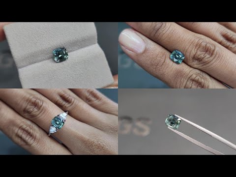 Sapphire Teal cushion cut 1.71 carats, Madagascar Video  № 1
