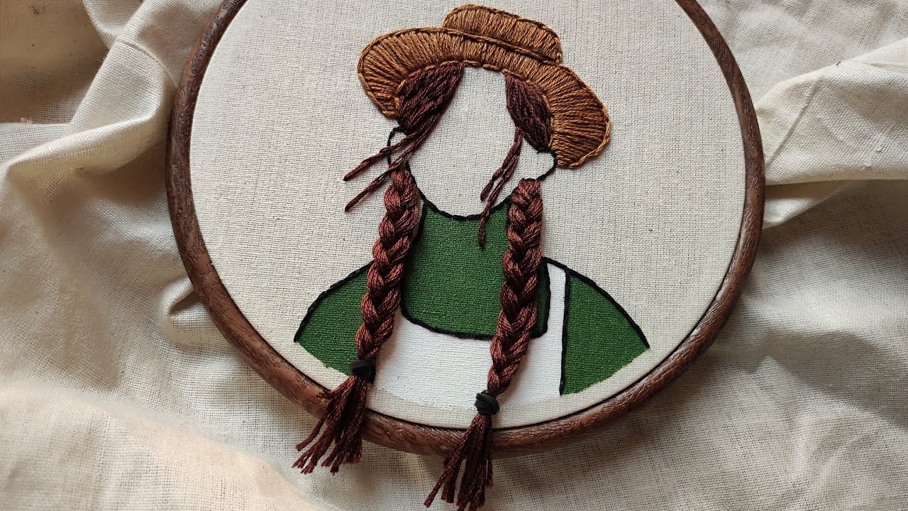 how to embroider 3d hair Girl and hair embroidery Embroidery for beginners Let's Explore
