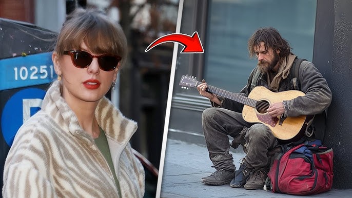 Taylor Swift Hears a Homeless Man Playing Guitar – What Happened Next Will  Leave You in Tears