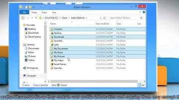Copy Data from Corrupted Windows® 8 User Profile to newly created Profile
