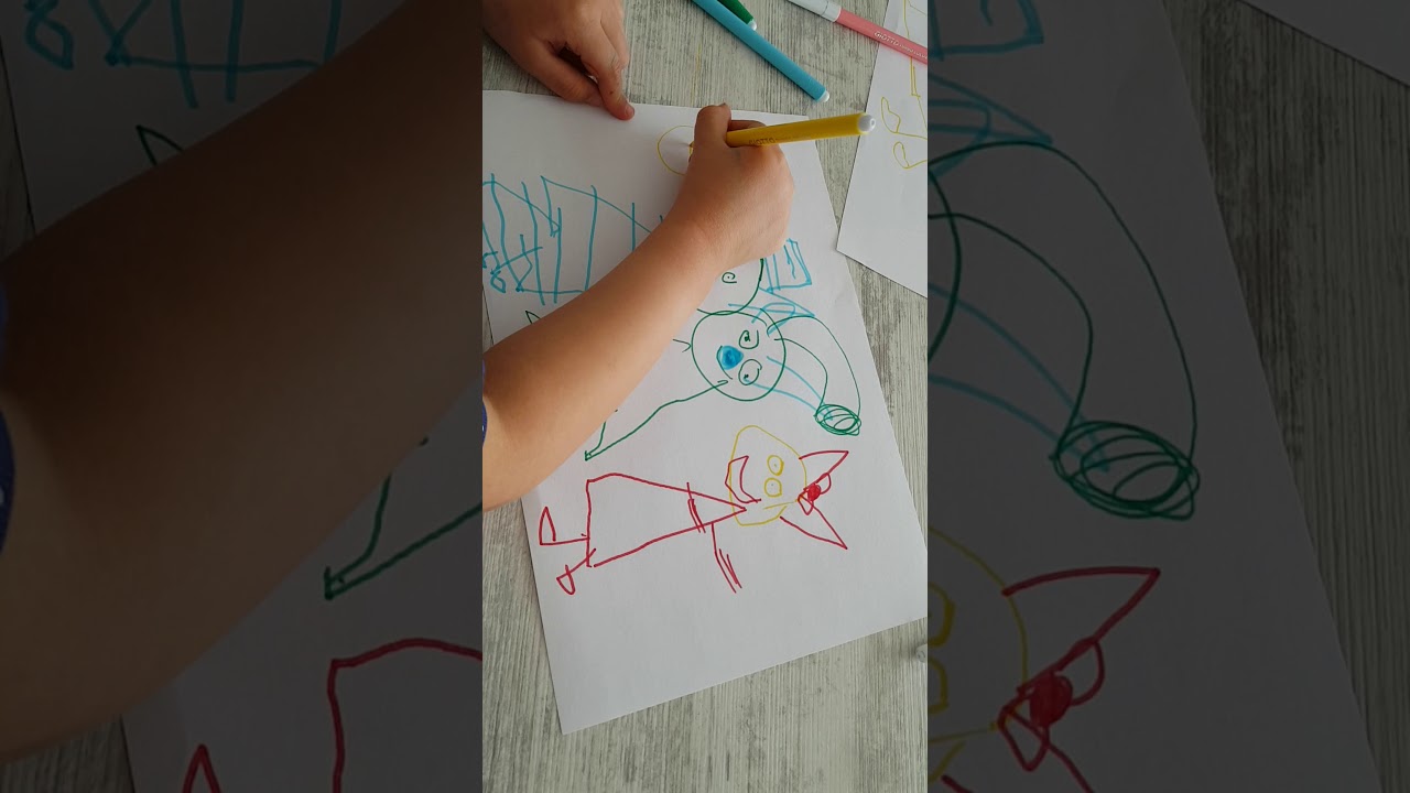 How 3year old draw picture shorts YouTube