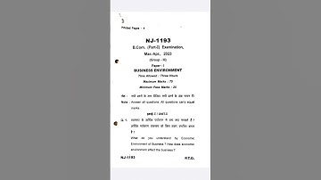 B.com 1st year bussiness environment p as paper2023