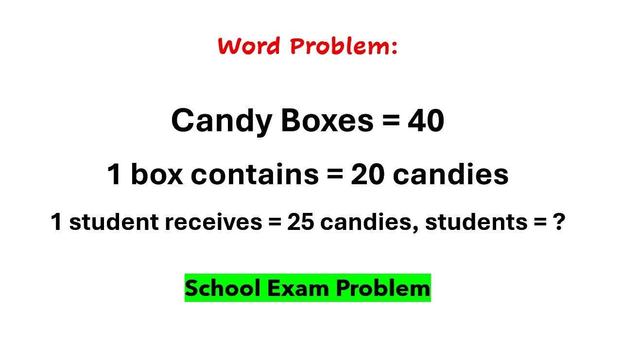 School Grade Exam Word Problem. Junior Level Problem Solving. - YouTube