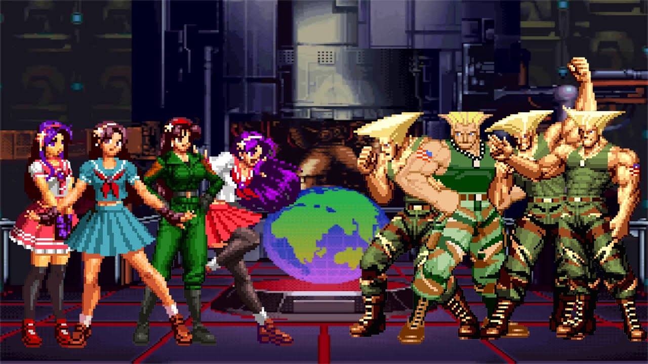 [KOF Mugen] Athena Team vs Guile Team - YouTube