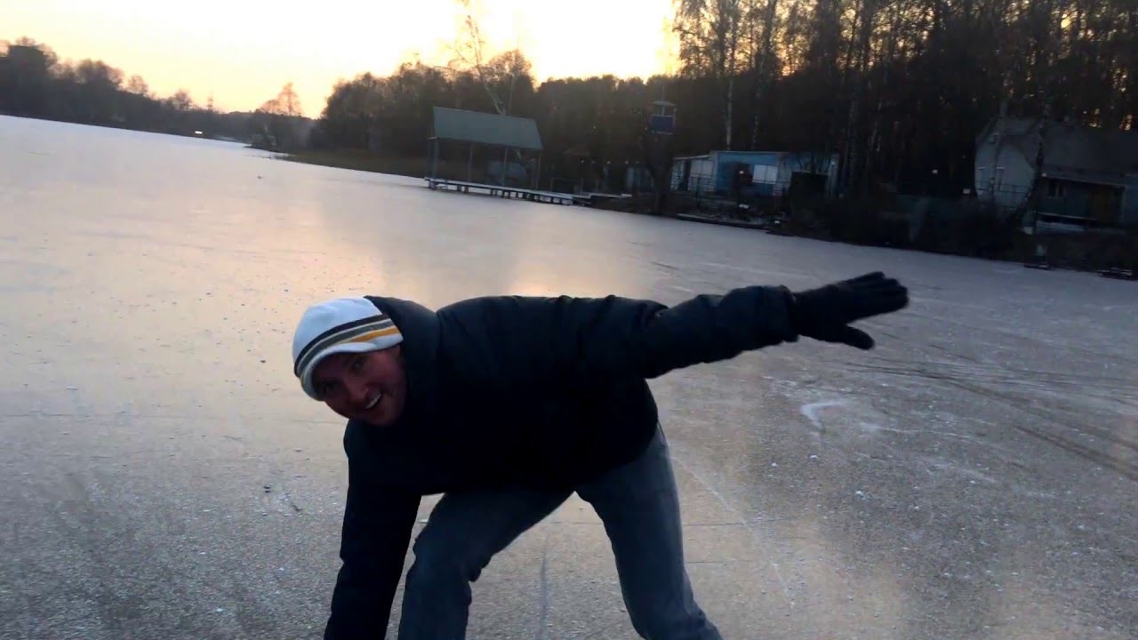 Full frozen river ice skating.