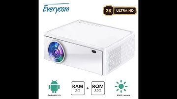 Everycom E700 Pro 2560x1440p 2K Projector 4K Android 12 Smart tv for Home LED Beam Projector
