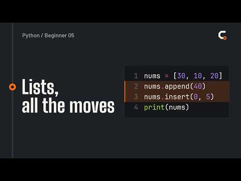 Python Lists: Index, Slice, append, pop, sort and Big O (Beginners #5)