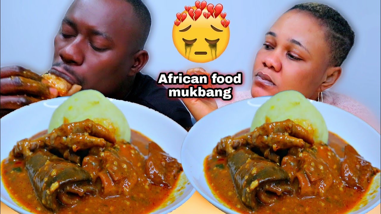 ИГНОРИРУЮ ЖЕНУ МУКБАНГ 😭😭 | ФУФУ С СУПОМ ОГБОНО МУКБАНГ | АФРИКАНСКАЯ КУХНЯ МУКБАНГ
