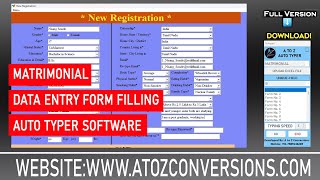Matrimonial Data Entry Form Filling Auto Typer Software screenshot 3