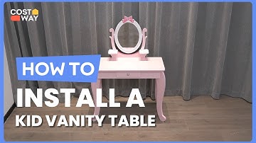 How to Install the Kid Vanity Table Stool Set  | HY10089#costway #howto