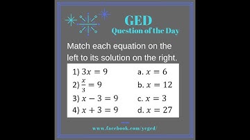 GED Math: One-Steps with Basic Ops (1.1, Bgn, #2,4,6,8)