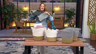 Set of 2 Small and Large Cotton Rope Baskets by Lauren McBride on QVC
