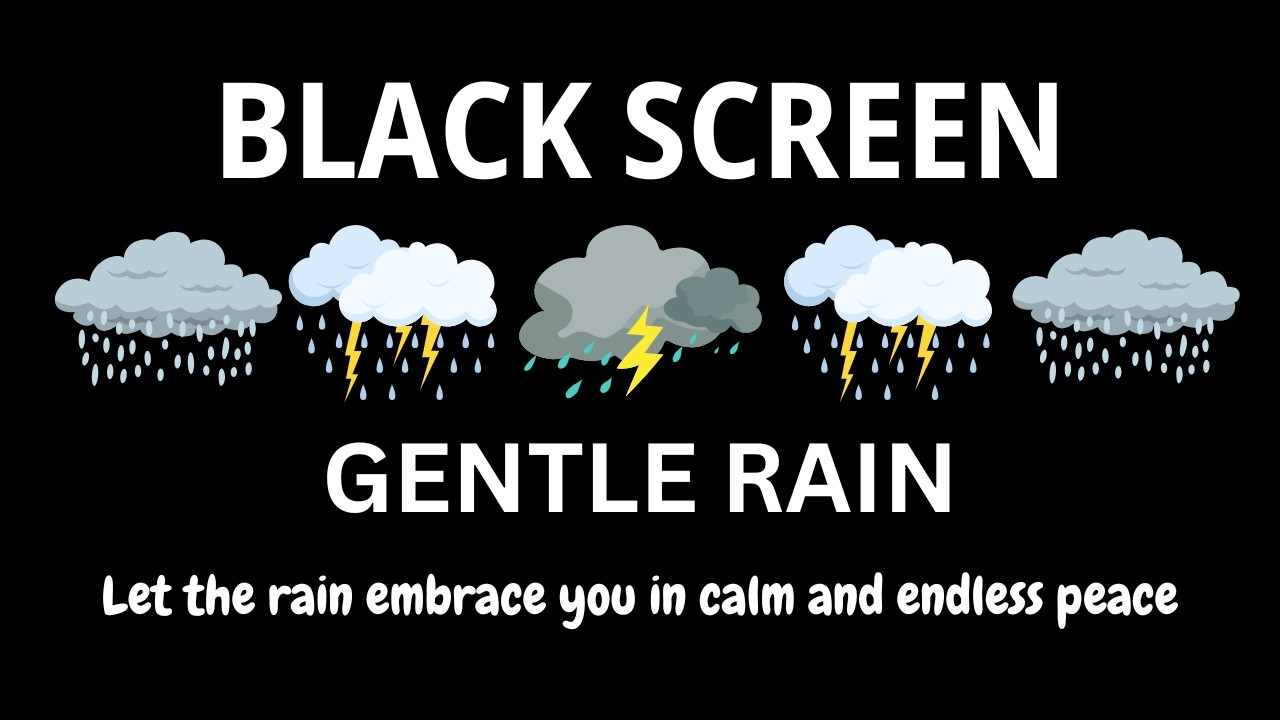 Heavy Rainfall and Gentle Thunder | BLACK SCREEN | Quiet Night Sleep
