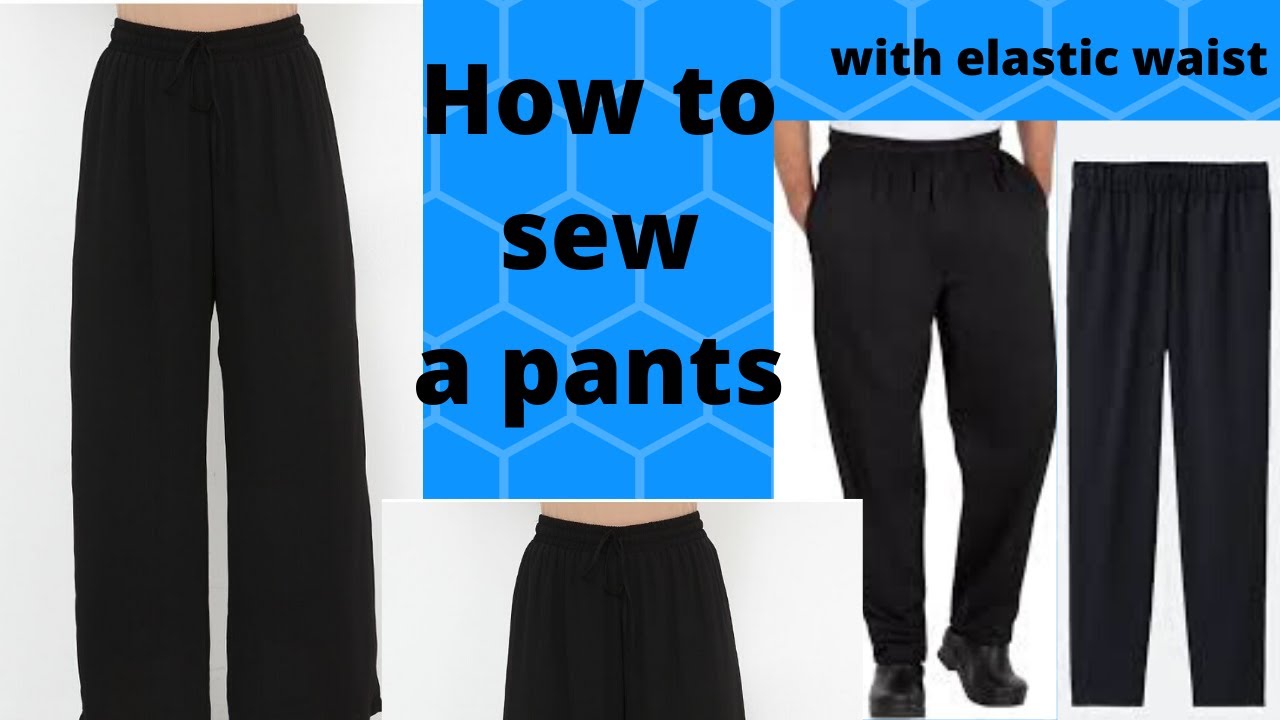 How to sew pants: Elastic waist pants | Sewing Tutorial, easy sew linen ...