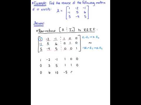 An Algorithm for Finding the Inverse (and Example 1)