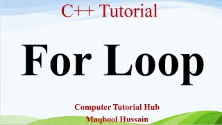 for loop C++ lecture no 30