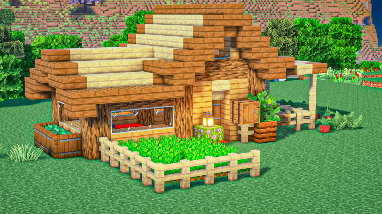 Minecraft: How To Build a Wooden Survival House / Tutorial #54 - YouTube