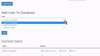 How to assign a user to a MySQL database in cPanel