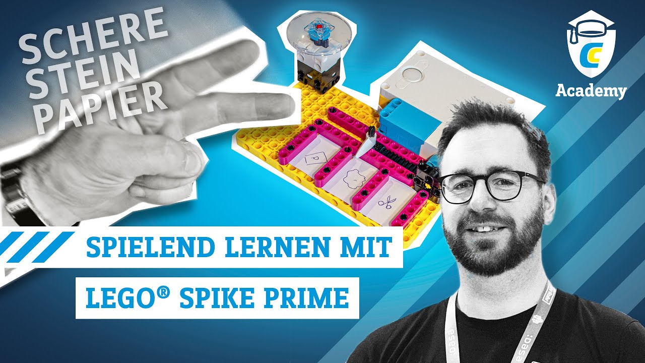 Schere-Stein-Papier-Roboter - Eigene Projekte mit LEGO® Education SPIKE™ Prime | Conrad Academy