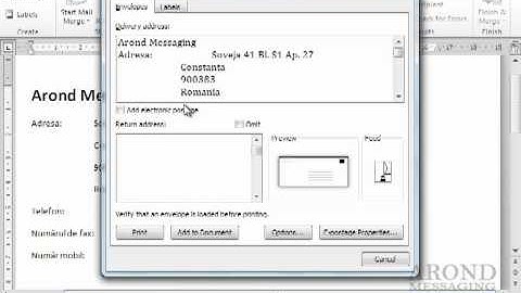 Using Word 2010 - Print an Envelope