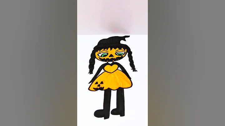 How to draw a cute Hellowen Girl step by step #art #shorts