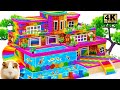 ASMR Video | Build Rooftop Water Slide, Double Infinity Pool For Goldfish And Turtle