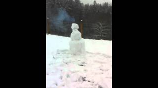 funny exploding snowman
