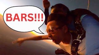 I tried to rap while skydiving