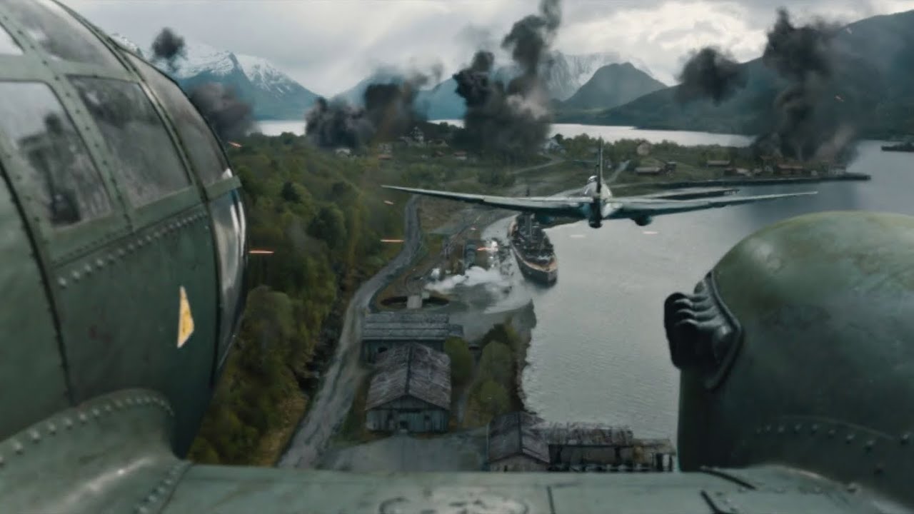 Хейнкели атакуют поезд в Норвегии 1940