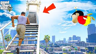 Franklin Found Secret Stair Way to Heaven to Save Shin Chan in Gta 5 in Telugu screenshot 4