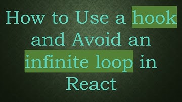 How to Use a hook and Avoid an infinite loop in React