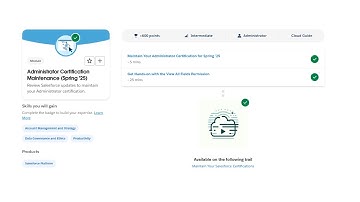 Administrator Certification Maintenance (Spring 