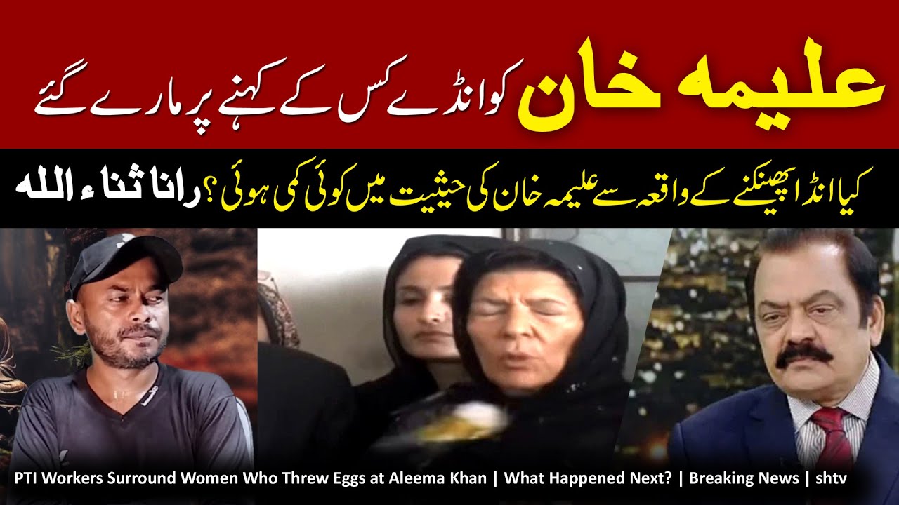 PTI Workers Surround Women Who Threw Eggs at Aleema Khan